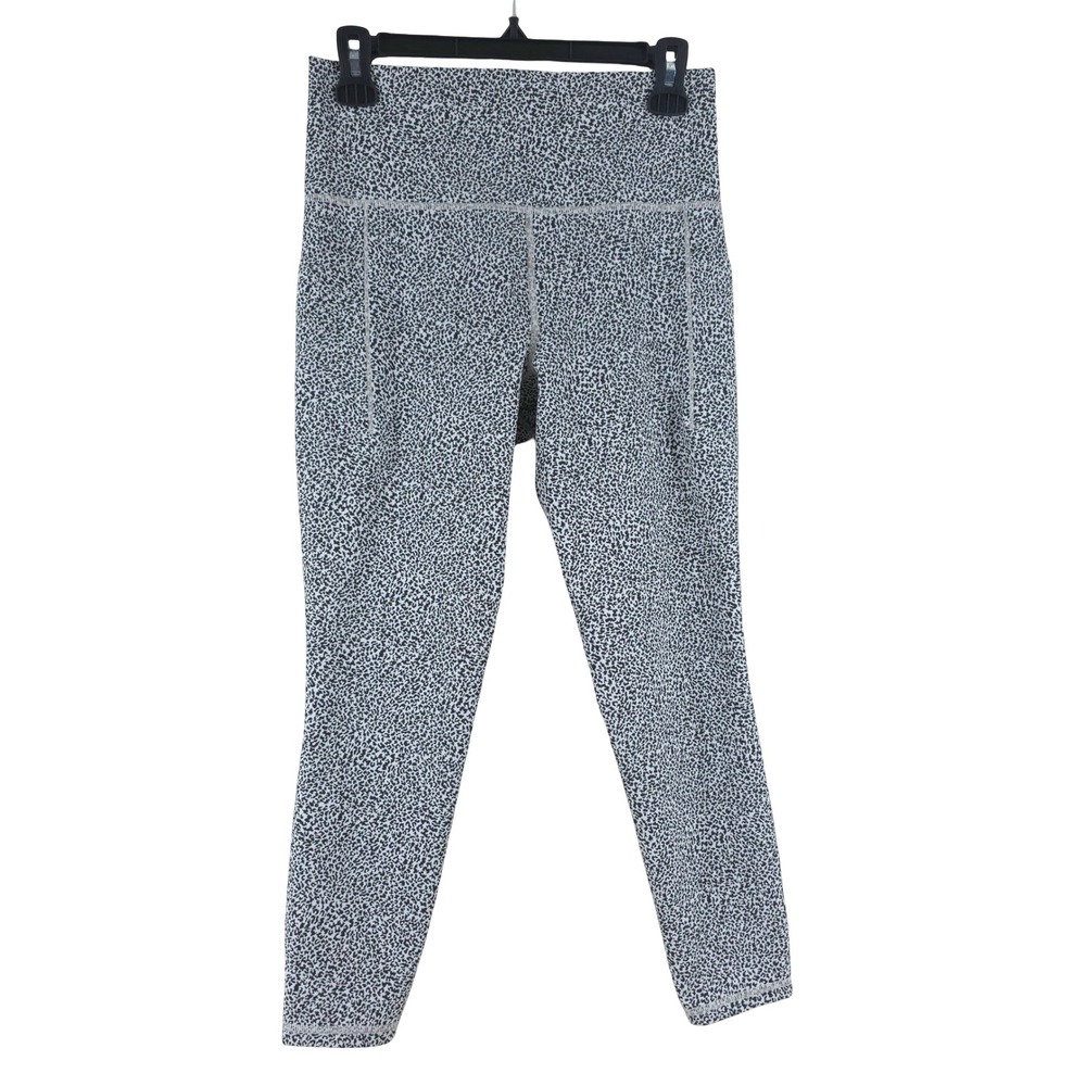 Athleta Cheetah Print Crop Mid Rise‎ Salutation Stash Active Gym Leggings Pants